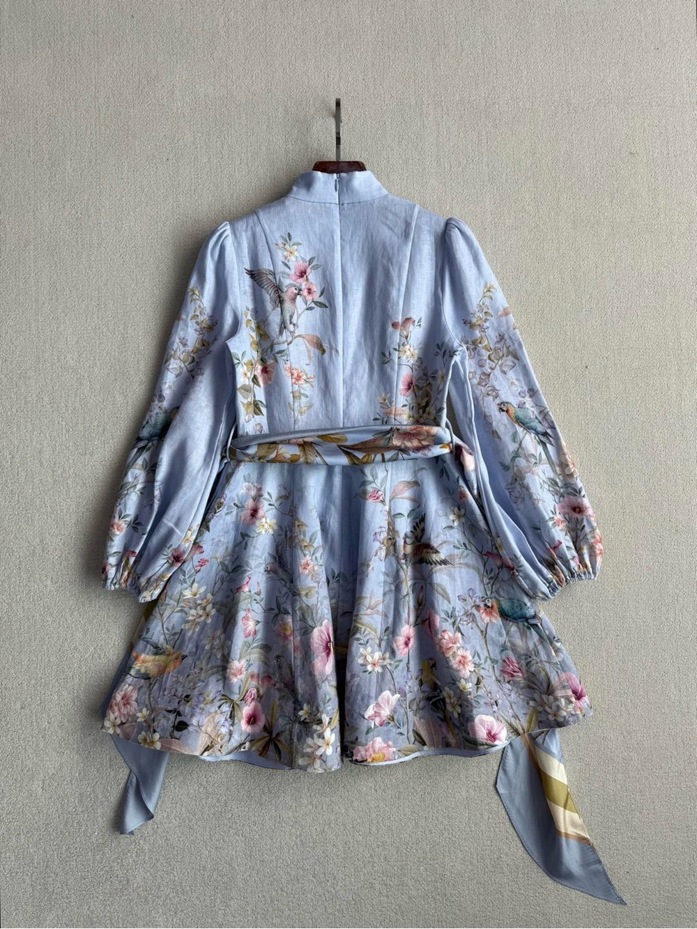 NWOT Zimmermann Floral Linen Mini Dress in Light Lavender, Size AU 0/1/2/3 - Picture 3 of 13